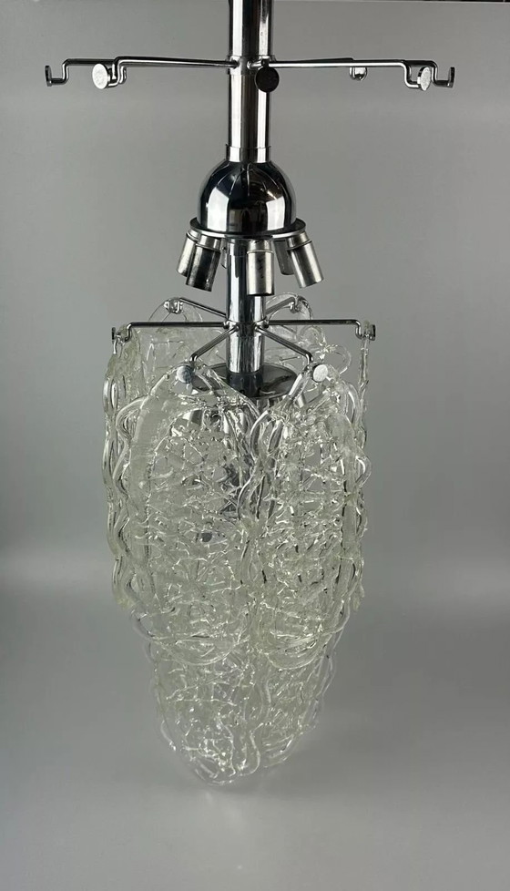 Image 1 of 60s 70s kroonluchter Kroonluchter "Ragnatela" Murano glas Space Age