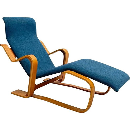Chaise longue bleue du milieu du siècle par Marcel Breuer, Hongrie, années 1950