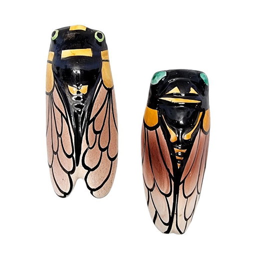 Vintage französische Zikaden-Wandvasen