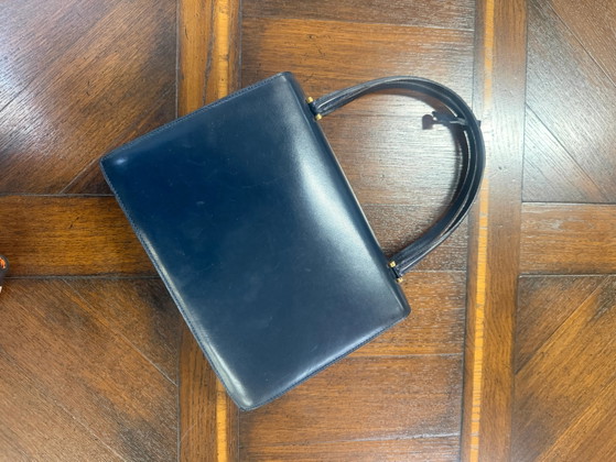 Delvaux Vintage Marineblauw – Top handle tassen, Kalfsleer (photo 7 of 7)