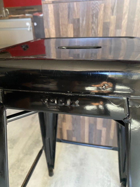 Image 1 of Genuine TOLIX H75 industrial stackable bar stool, black