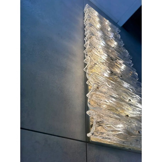 Image 1 of Luxury Italian Murano Glass Brass Wall Sconce / Flush Mount Fixture