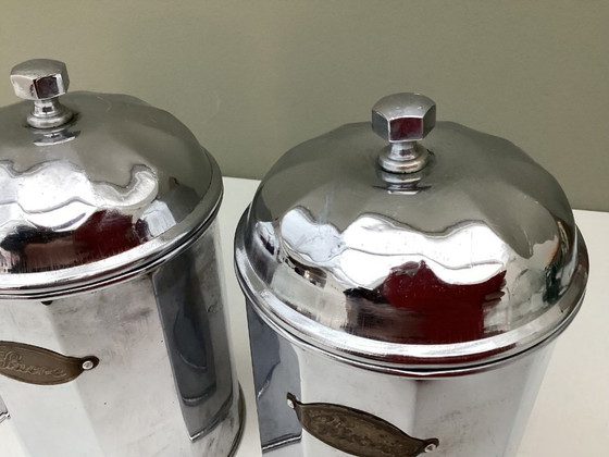 Image 1 of Barattoli vintage in stile Art Déco per caffè, zucchero e cicoria.