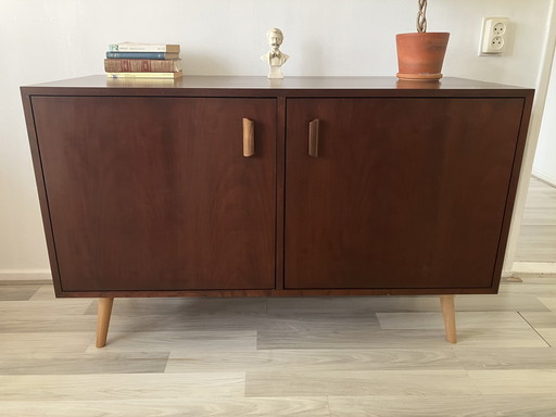 Buffet style vintage | noyer | pieds inclinés