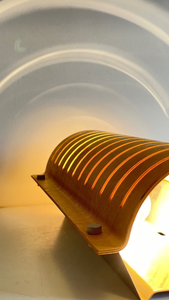 Image 1 of Ikea VINTAGE FOLDED WOOD AND STEEL WALL LAMP