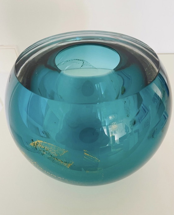 Image 1 of Großes, einzigartiges Glasobjekt „AQUA“ von George Broft, 6,3 Kilo!
