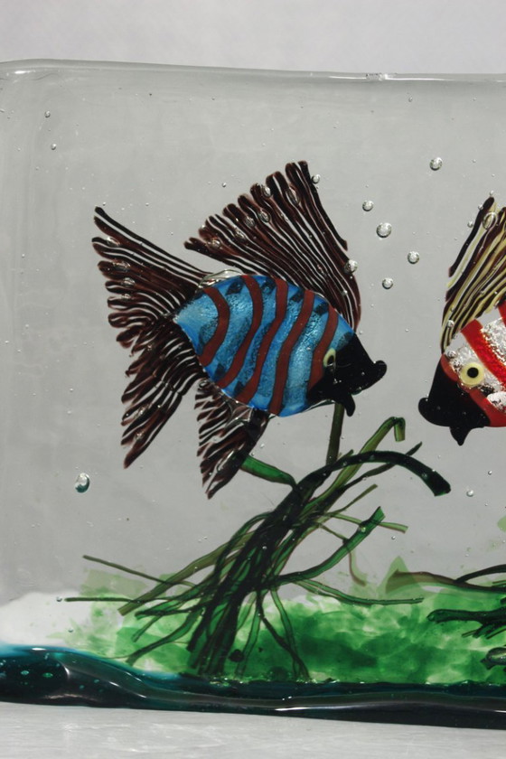 Image 1 of 5.5 Kg Large Aquarium sculpture Alfredo Barbini Cenedese blown glass Murano 1970s