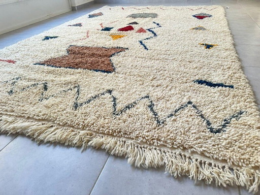 Marokkanischer Teppich, handwerklich, en laine, 250 x 150 cm