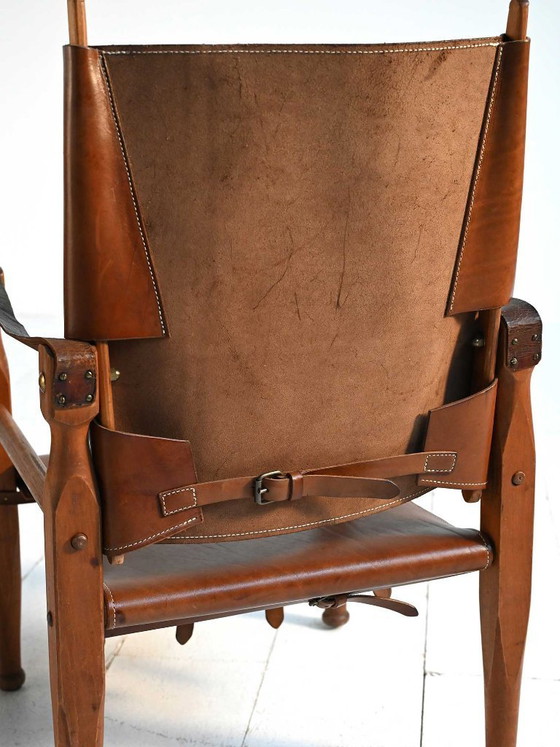 Image 1 of Een paar Scandinavische leren safaristoelen