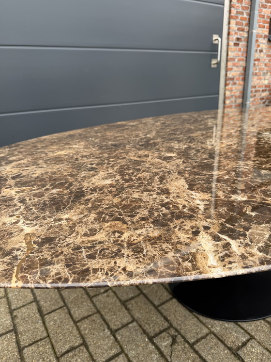 Image 1 of Original oval Knoll Tulip dining table (244x137cm) Emperador