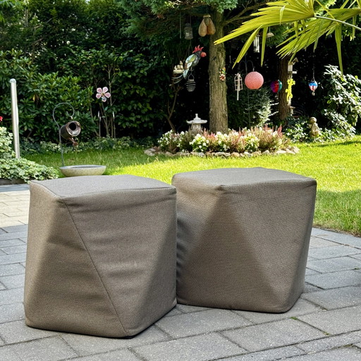 2x Stylish Montis Poufs – hockers en poefs, Textile