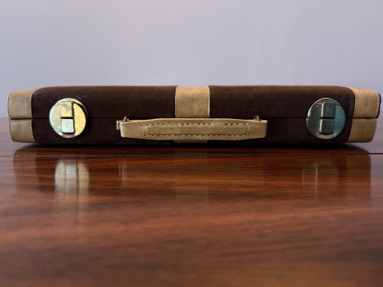 Image 1 of Set da backgammon vintage – oggetto di design rivestito in tessuto – anni '70