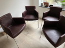 4 chaises de salle à manger en cuir Label Tiba
