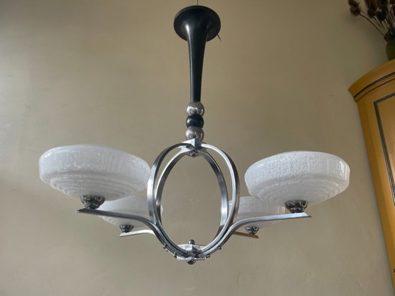 Image 1 of Lampada a sospensione Lampada da soffitto Lampada art deco 1930 francese