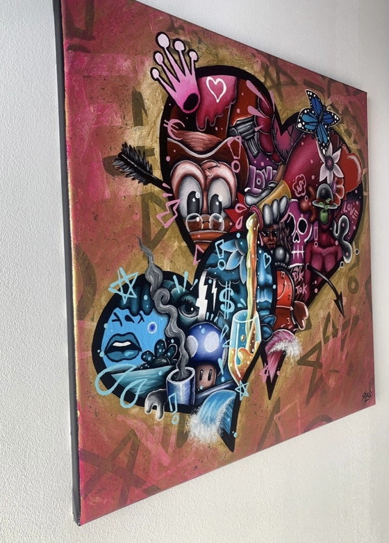 Spazz - Full Hearts Are Made For Sharing – Dipinti e disegni, Canvas (photo 3 of 9)