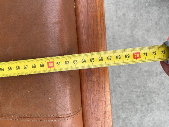 Image 1 of Poggiapiedi vintage in legno di faggio e pelle per Bröderna Andersson,