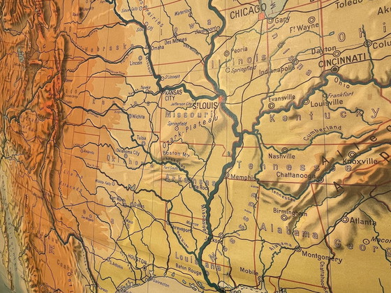 Image 1 of Carte murale/carte vintage XXL des États-Unis et de l'Amérique centrale