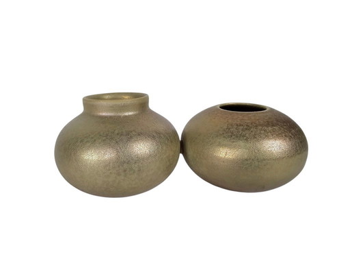 Mobach - design Joke Stroes - gold luster glaze - Holland - 1980s