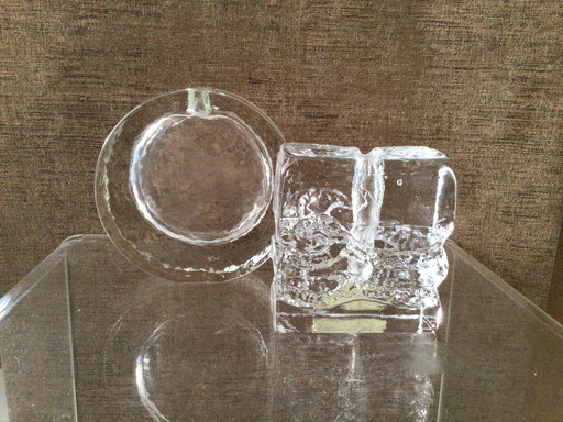 Ensemble de 2 vases vintage Solifleur en verre de cristal