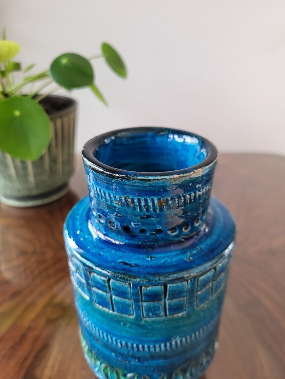 Image 1 of Bitossi vaasje geglazuurde keramiek, Riminini decor, Aldo londi, jaren 1960 in Italy