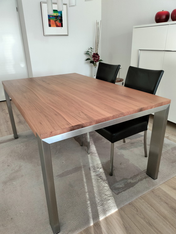 Image 1 of Exclusive Bert Plantagie dining set: Walnut top and 4 James chairs