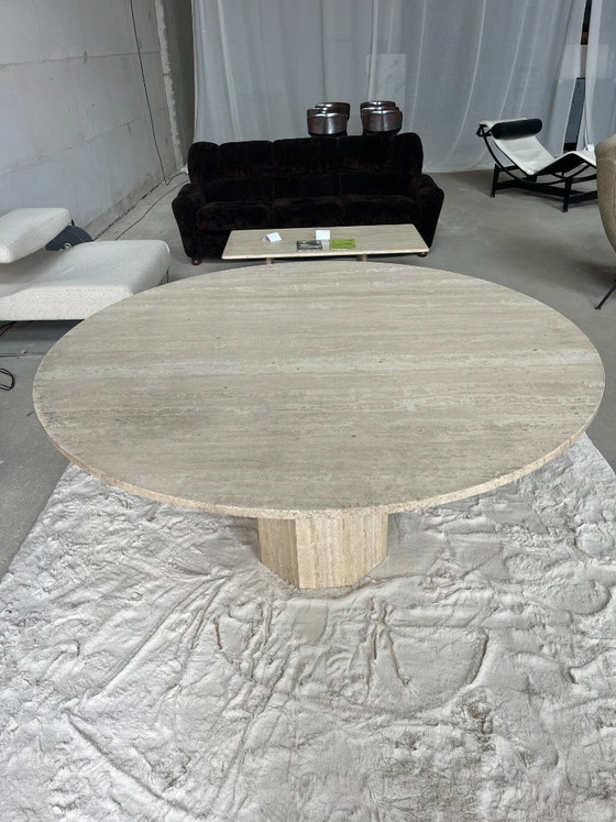 Image 1 of Travertin eetkamertafel rond Ø139cm