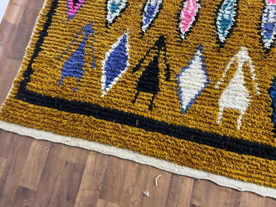 Image 1 of Handwoven Moroccan Berber Rug: Geometric Wool Carpet 3x2m