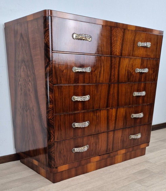 Cómoda Art Déco Veneciana con 5 Cajones, 1940 – Italian Manufacturing, Wood (photo 6 of 29)