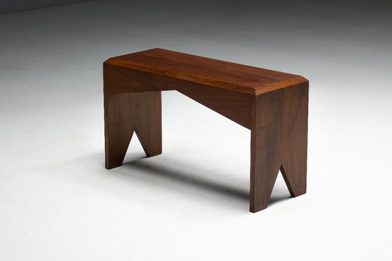 Image 1 of Mid-Century Walnut Bench, France, Late 20th Century