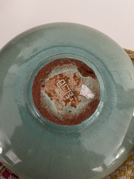 Image 1 of Nittsjö schaal groen keramiek vintage 