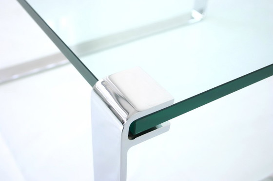 Image 1 of Nouveau ! DRAENERT 1022 Klassik Coffee Table, table basse, table d'appoint, 19mm verre, chrome, prix normal 2075,-€ en emballage