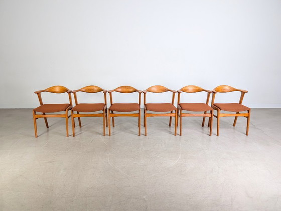 Image 1 of Ensemble de 6 chaises du milieu du siècle Høng Erik Kirkegaard Modèle 49b en teck