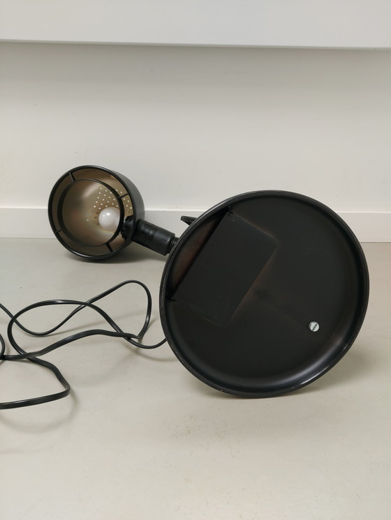 Image 1 of Vintage Space Age ALDA zwarte zwanenhals bureaulamp 