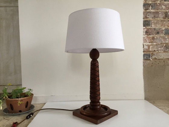 Image 1 of LAMPE Art Déco PALISSANDRE Sculpté