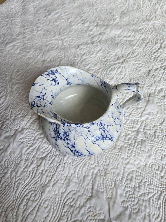Pot à Lait en Porcelaine de Limoges Décor Bleu Marbré – Art de la table (photo 2 of 5)
