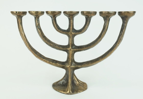 Image 1 of 1960er 70er Mid Century Brutalist Bronze Kandelaber für 7 Kerzen