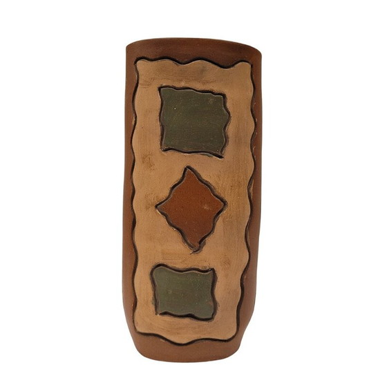 Image 1 of Vintage brown ceramic vase, France