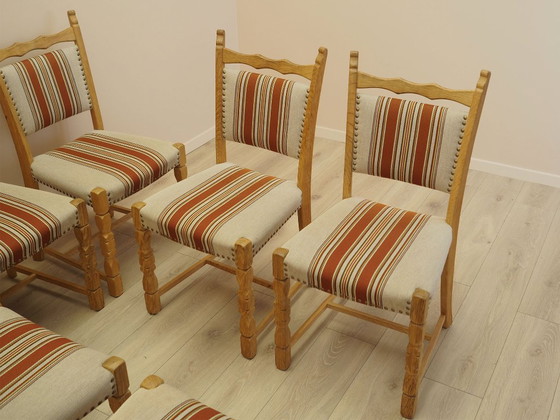Set di Sedie da Pranzo di Henning Kjærnulf, Struttura in Rovere Massiccio, Danimarca, anni '60 – Textile (photo 8 of 13)