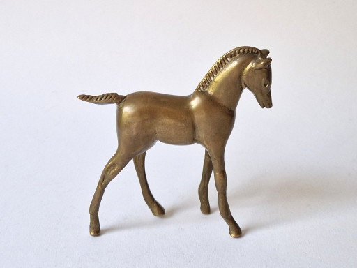 Vintage Copper Foal / Little Horse – beeldhouwkunst, Brass (photo 2 of 5)