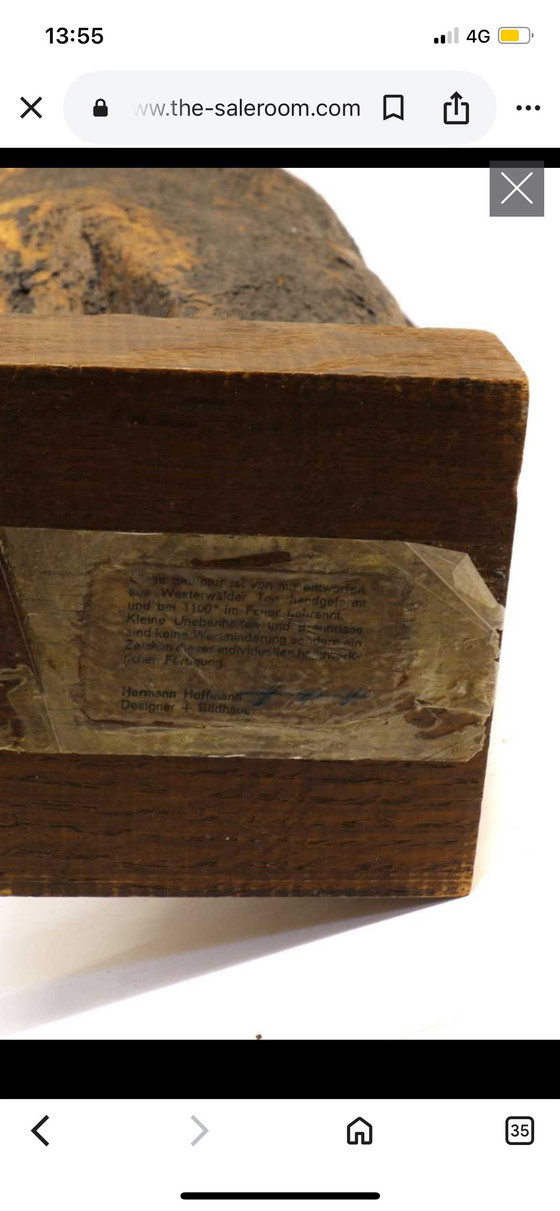 Image 1 of Abstrakte Skulptur von Hermann Hofmann aus Schamotte