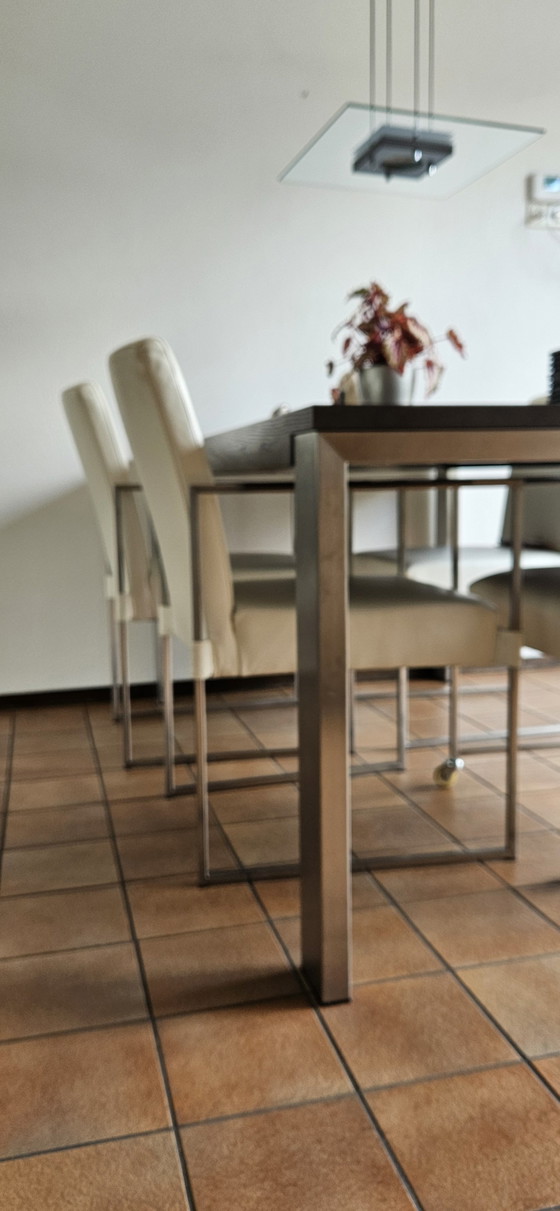 Image 1 of Bert Plantagie table with 4 leather chairs