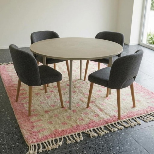 Magnifique Tapis artisanal rose en laine 280cmx180cm 