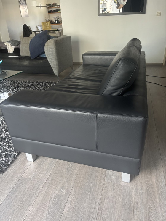 Leder 2,5-Sitzer Sofa + Molinari Sessel – 2 Sitzer Sofas, Leather, Chrome (photo 3 of 10)