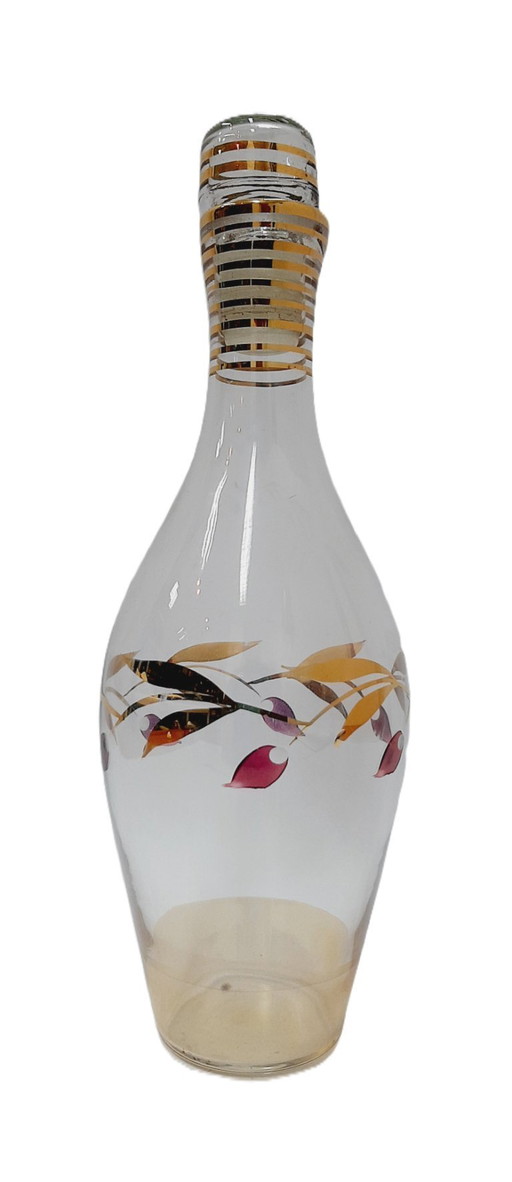 Vintage 1950er Jahre Goldglas Dekanterflasche