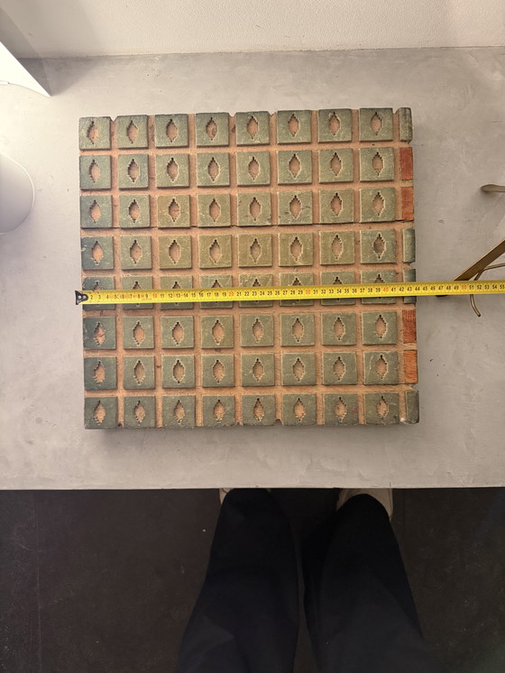 Image 1 of Großer Textilstempel | handgeschnitzter Druckstock | Industriekulturerbe | einzigartiges Wandobjekt