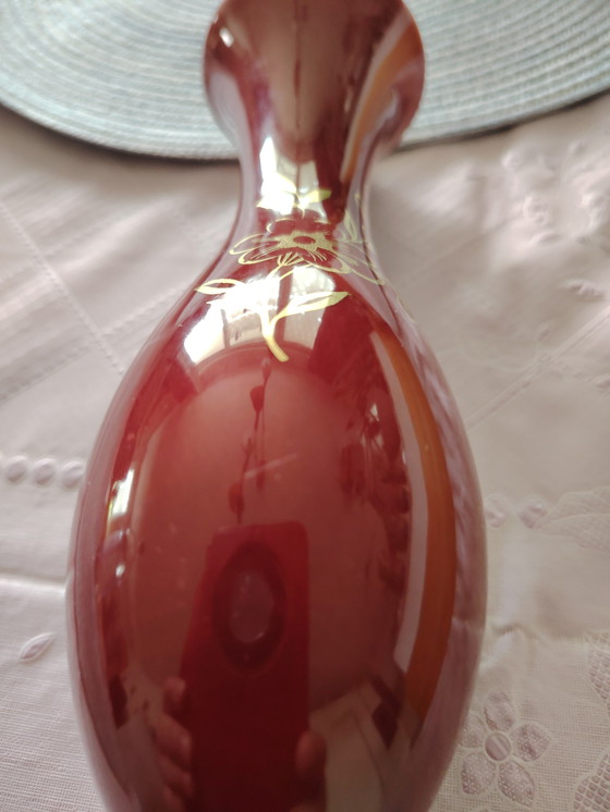 Image 1 of JASBA KERAMIK vaso di fiori vintage con decorazione in oro