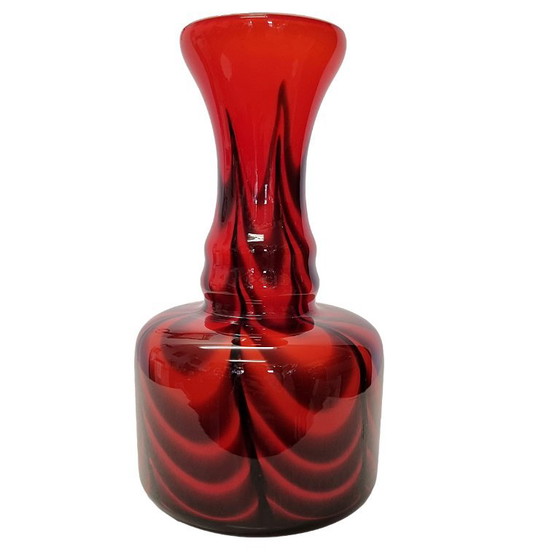 Vintage Opaline Florence Vase – Red Opal Glass (photo 2 of 5)