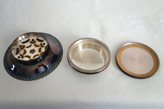 Image 1 of Coquillor butter dish in silver-plated metal, 1950s/60s