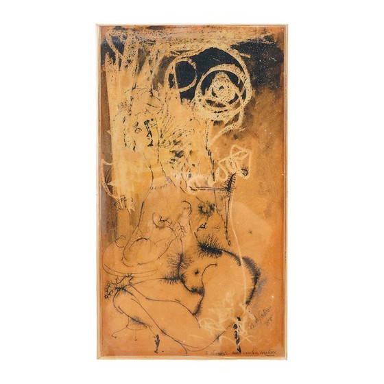 Image 1 of Giovanni Battista de Salvo, ink on masonite, 1950s