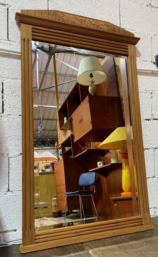 Specchio Art Déco con bordi smussati, risalente agli anni '30.